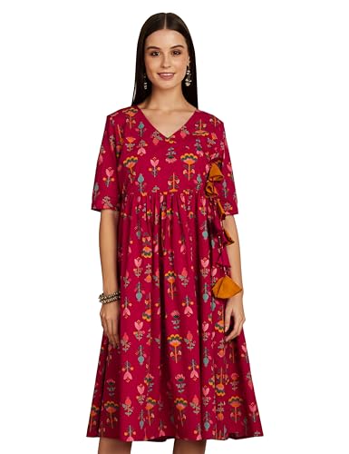 Image of Amazon Brand - Myx Women's Cotton Relaxed Fit A Line Kurta (Available in Plus Sizes)