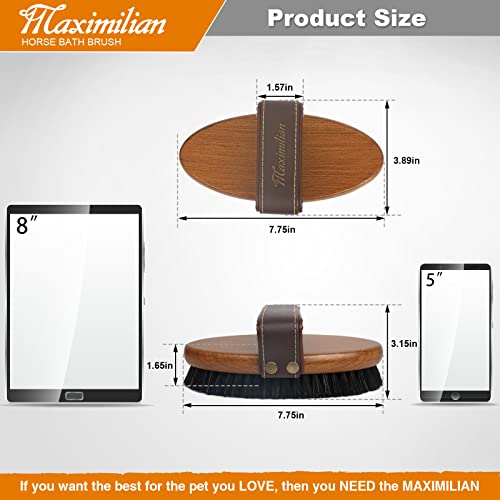 Maximilian Equine Body Horse Brush Professional Equine Pet Grooming Tools Effortlessly Removes Dirt And Loose Hair From Your Horses Coat Handmade Soft Brushing Cleaning Tool #TOP3