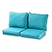 Greendale Home Fashions Deep Seat Loveseat Cushion Set, Teal