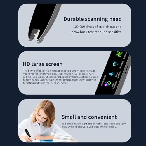 Yunir YUNIREAZT3I8GGP Scan Translation Pen, Language Translator With Hd Eye Friendly Touchscreen, Dictionaries, Recording, Smart Pen Reader For Textbooks Newspaper thumb #3