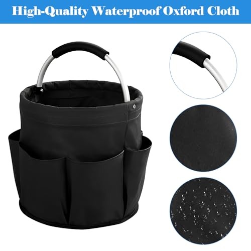 Miniatura 3 de Wopplxy 2 Organizadores De Productos De Limpieza, Bolsa De Limpieza Negra Con Asa Y 6 Bolsillos, Organizador De Yeso Plegable Para Interior Y Jardín