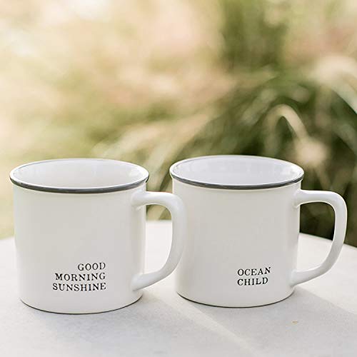 Taza de café de gres blanco de 16 onzas miniatura 2