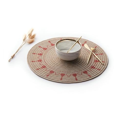 Sets de table antidérapant rouge pour stopper les taches sur la table - Napperon lavable 38cm - 3