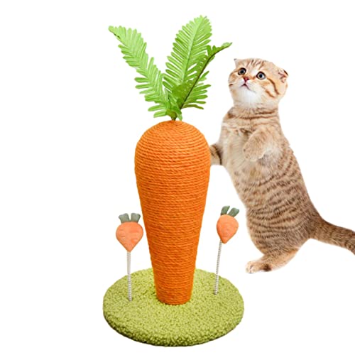 Poste para arranhar gato, Arranhador de Gato Cenoura Sisal Natural, Arranhador vertical para gatinho