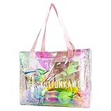 TotePrint Holografische PVC Handtasche - Durchsichtige Transparente Tasche mit Buchstaben-Muster, Stadion-Zulassung (1 Stück) (B029-D2079-9-300-11)