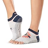 ToeSox Women's Grip Half Toe Scrunch Socks, Medium, Black