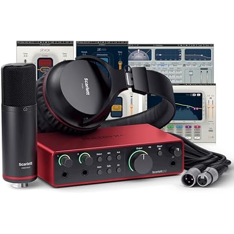 AudioDeluxe Focusrite Scarlett 2i2 Studio (4th Gen) USB Audio Interface and Waves Musicians 2 Bundle Cover