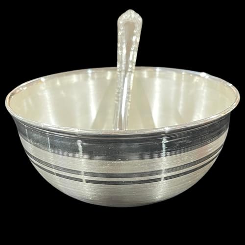Balaji-999-Pure-Silver-Hallmarked-40-inch-Bowl-Spoon-for-YouthAdults-40-inch-Designer-Set01
