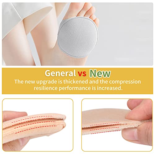 Image of SooGree Honeycomb Fabric Forefoot Pads, Invisible Metatarsal Socks Pad,Reusable Forefoot Pads Ball of Foot Cushions for Relieving Foot Fatigue (5 Pairs Gray)