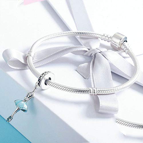 Image of Ballet Charm 925 Sterling Silver Dancer Shoes Anniversary Heart Pendant Family Birthstone Mom Dangle for Pandora Charm Bracelet