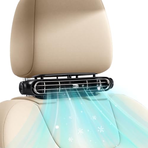 Image of Eosraffa USB Powered Car Cooling Fans For Backseat, 2025 New Car Fan Kids Baby 3 Speeds Portable Neck Seat Fan, Air Circulation For Vehicle Jeep Van Truck, Plugged In (Black)