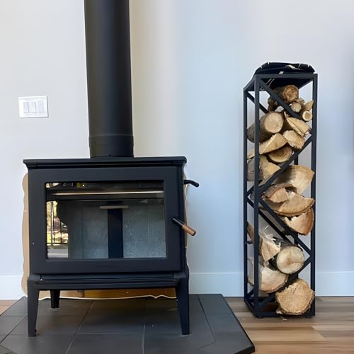 Indoor Firewood Rack - Adjustable Storage Holder for Fireplace & Outdoor Fire Pits - Durable Welded Joint, Easy Assembly, Multi-Space Decorative & Functional Log Rack - Ideal Stove Accessories