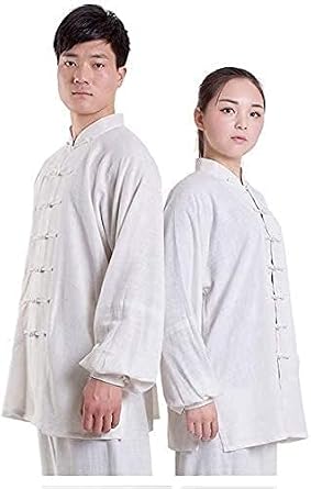 TaiChi Uniform,Tai Chi Clothing, Tai Chi Uniform Clothing - Qi Gong Martial Arts Wing Chun Shaolin Kung Fu Taekwondo Training Cloths ApparelWhite_3XL