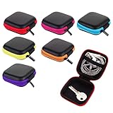 6-Pack Earphone Pouch, Portable Earbuds Case Mini Square Pocket Earbuds Carrying Cases Headphones Organizer Mini Storage Box, Cell Phone Accessories Organizer for Earphones,USB Cable, Memory Card