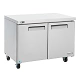 Frigos Premium FGP-UCFZ-48 2- Door Undercounter Freezer 12 Cu Ft in Silver - Commercial Freezer for Kitchen - Stainless Steel Included Liftgate