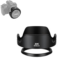 58mm Gegenlichtblende, JJC Tulip Flower Lens Hood Kompatibel mit Canon EOS 4000D, 2000D, 1300D, 750D, 700D, 850D, 800D, 90D, 80D mit EF-S 18-55 mm f/3.5-5.6 is STM Objektiv-Kit, umkehrbares Design