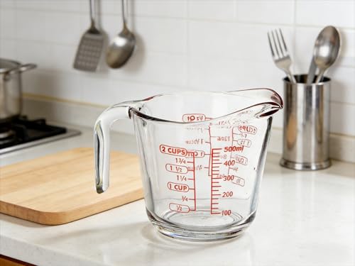 Vaso medidor de vidrio 2 tazas transparente miniatura 2