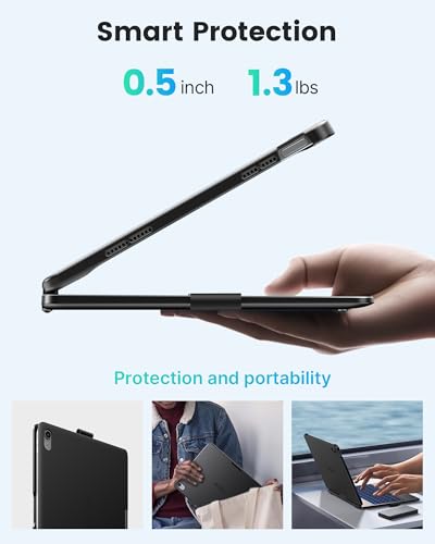 Image of typecase Flexbook Trackpad-Free Keyboard Case for iPad A16 11th /10th Gen | 360 Rotating, 11-Color Backlit Keys, Pencil Holder; Fits iPad A16 11″ (2025) & 10th Gen 10.9″ (2022), Black