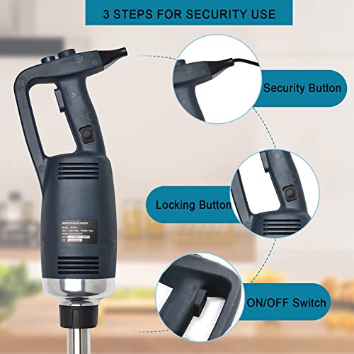 Li Bai Immersion Blender Commercial Electric Hand Mixer With 20-Inch Variable Detachable Shaft 500 Watt Power 50-Gallon Capacity Stainless Steel 2000-14000Rpm Adjustable For Kitchen Home Restaurant #TOP1