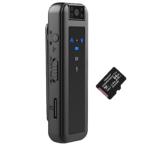 Recall Personal Body Camera Mini Pen 1080P HD BodyCam Small Pocket Body Camera with Audio and 16GB or 32GB Micro SD Card… (Recall ONE 64GB)