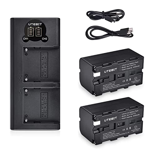 UTEBIT NP-750 / NP-F770 互換バッテリー 2個 + USBチャージャー 4000mAh*2 7.2V 撮影ライト/撮影 照明/ビデオカメラ適応 充電式電池 スリムデュアル 2個同時充電可 PSE&CE認証済み UTEBIT NP-750 / NP-F770 互換バッテリー 2個 + USBチャージャー 4000mAh*2 7.2V 撮影ライト/撮影 照明/ビデオカメラ適応 充電式電池 スリムデュアル 2個同時充電可 PSE&CE認証済み