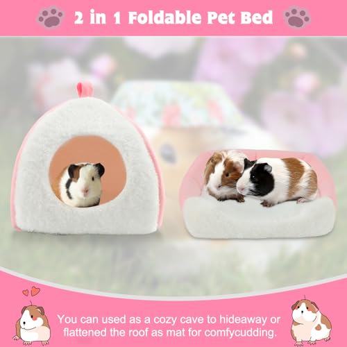 Image of BWOGUE Guinea Pig House Bed Cozy Hamster Cave Large Hideout for Dwarf Rabbits Hedgehog Bearded Dragon Winter Nest Hamster Cage Accessories