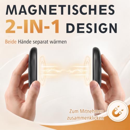 Handwärmer Elektrisch 2er-Set, Handwärmer Aufladbar, Taschenwärmer USB – Ansicht 2