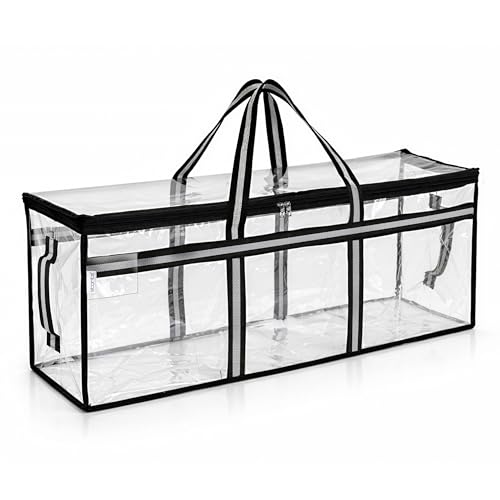 Image of Storite Multi-Purpose Heavy Duty Moisture Proof 85 Litres Transparent Super-Size Jumbo Underbed Storage Bag /Toys /Blankets /Stationery Paper /Clothes Storage Bag (88x27x36 cm)