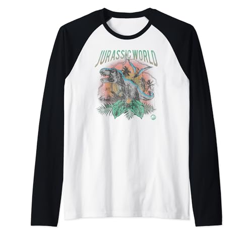 T-Rex Jurassic World t-shirt style baseball avec motif éclair et manches raglan