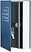 Amazon Basics Book Safe, Money Saving Box, Save for Money, Secret Hidden Metal Lock Box, Money Hiding, Key Lock, Large, Blue