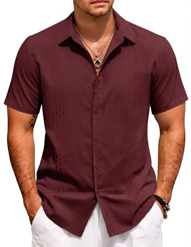 Chemises cubaines Guayabera respirantes homme COOFANDY contre la chaleur de l'été