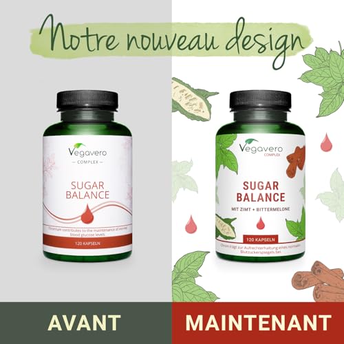 GLYCEMIE Complex | 120 Gélules (4 MOIS) | Chrome Lynside®, Cannelle, Gymnema sylvestris et Melon amer | Réguler le taux de sucre* | Sans Additifs & VEGAN | Vegavero® – Image 3