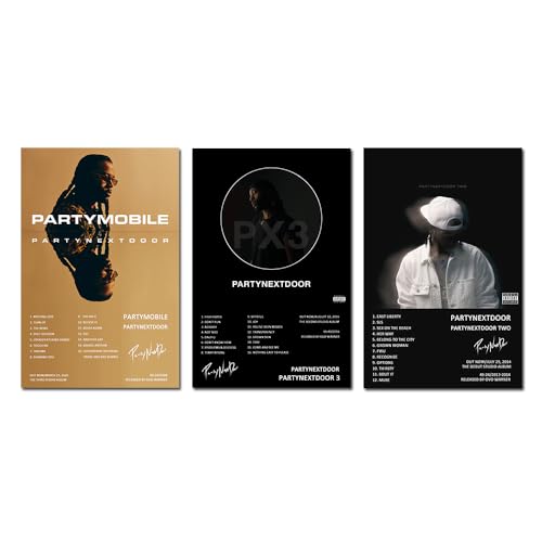 Louliex PARTYNEXTDOOR Poster Album Cover Limited Edition Posters (Set of 3) Unframed 8in x 12in(20x30cm) Paper Poster Bedroom Decor Office Room Decor Gift