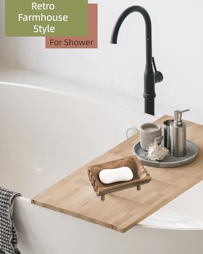 Sivotami IBM-21 Large Rustic Teak Wood Soap Holder, Farmhouse Wooden Soap Dish,Decorative Bathroom Shower Soap Holder thumb #4