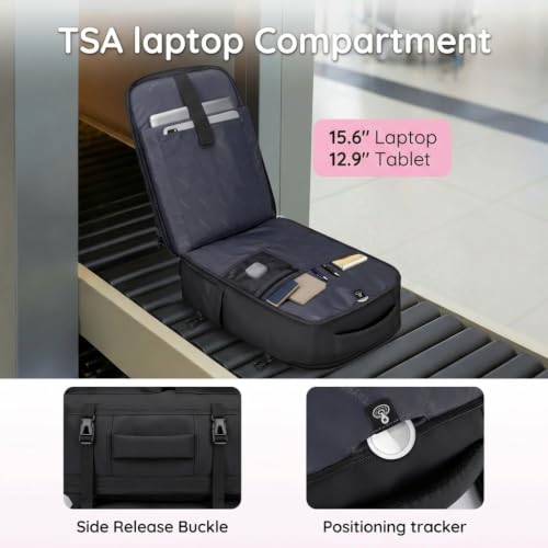 Image of Taygeer Mochila De Viaje Para Hombre, TSA Travel Laptop Backpack for Men | Carry on Bag, Fits 15.6 Inch Laptop, Shoe Pouch, Water Bottle Pocket, Travel Gift for Men Business Work Black