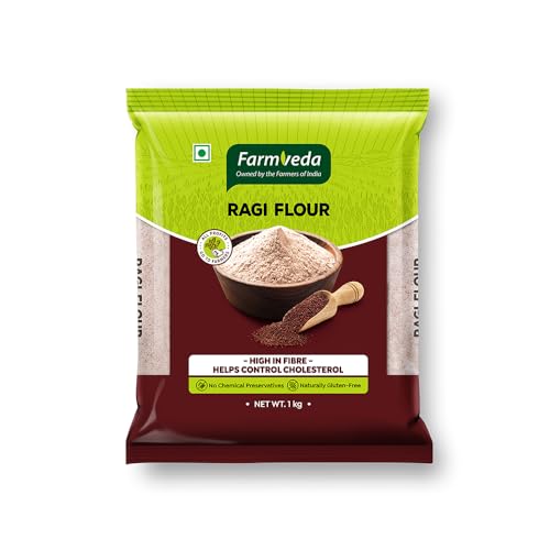 Image of Farmveda Ragi Atta- 3 Kg | 100% Natural Finger Millet Flour /Nachni Atta | Gluten-Free | Rich in Calcium & Iron
