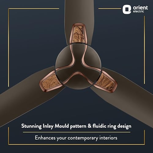 Image of Orient Electric Jazz Trendz 1200mm Ceiling Fan | Decorative Ceiling Fan for Home with High-Air Delivery | Durable Copper Motor (Metallic Bronze Copper, Pack of 1)