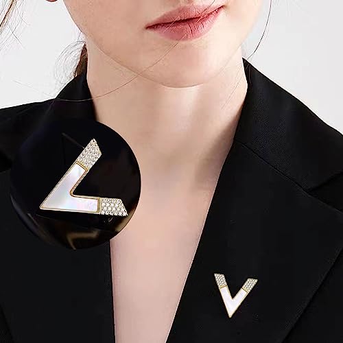 Image of Fashion Rhinestone Flower Brooches Pins Cute Pearl Crystal Floral Lapel Pin Brooch Costume Decorate Jewelry for Women Gril Gift