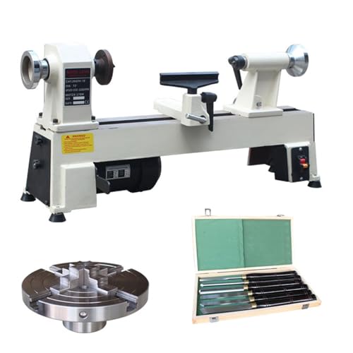 370W 18 * 10in Mini Wood Lathe, Speed ​​500-3200RPM Multi-Function Benchtop Lathe, for DIY Various Wooden Crafts