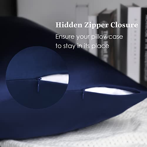 YANIBEST Silk Satin Pillowcase for Hair and Skin, Standard Queen King Pillow with Hidden Zipper, Soft Breathable Smooth Cooling Pillow for Sleeping
