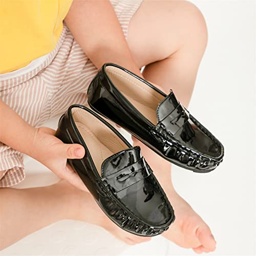 Miamooi Toddler Boys Girls Wedding Dress Shoes Little Kid Slip On Loafers School Uniform Moccasins Walking Shoe3