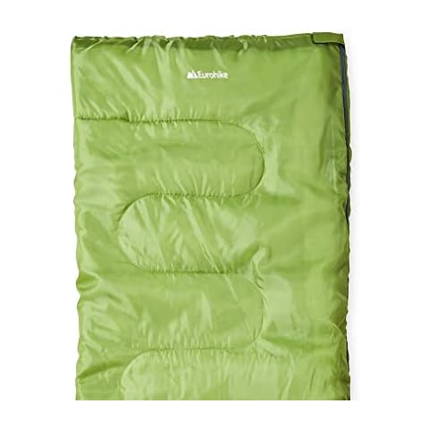 Eurohike Lightweight and Compact Snooze 250 Rectangular Sleeping Bag, 2-3 Season Adult Sleeping Bag, Ideal for Backpacking, Camping, Caravanning and Festivals, Camping Equipment, Green, One Size Cover