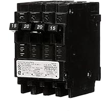 SIEMENS Q21520CT Triplex Two Outer 15 Amp Single-Pole and One Inner 20 Amp Double-Pole Circuit Breaker