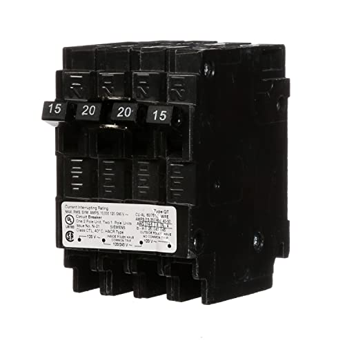 SIEMENS Q21520CT Triplex Two Outer 15 Amp Single-Pole and One Inner 20 Amp Double-Pole Circuit Breaker by SIEMENS - Used condition - US$16.51