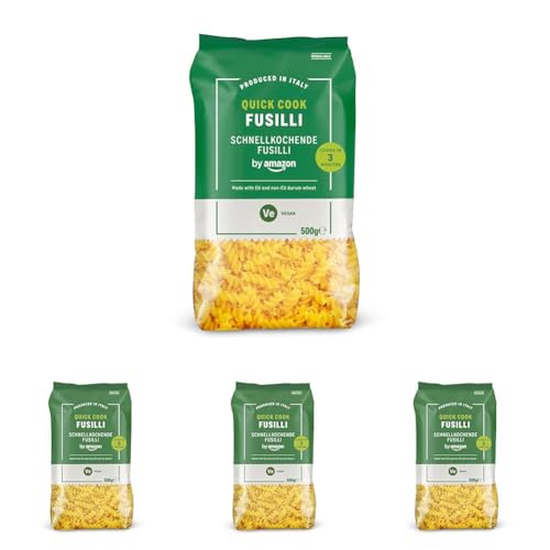 by Amazon Fusilli A Cottura Rapida, 500g (Confezione da 4)