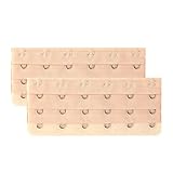 uxcell Woman 3 Rows 6 Hooks Brassiere Bra Strap Extender 2pcs Incarnadine