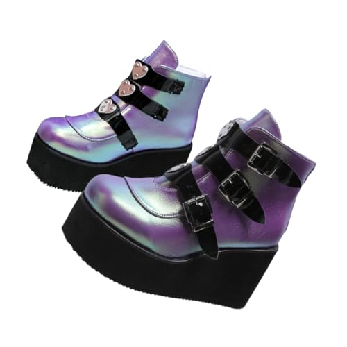 Bottines femme à talons épais 41 VILLCASE montantes rétro