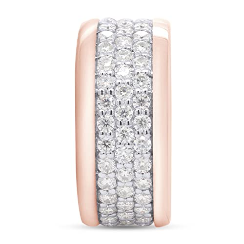 SAVEARTH DIAMONDS 1 3/4 ct.t.w Round Cut Lab Created Moissanite Diamond 3-Row Eternity Stackable Wedding Band Ring In 14K Gold Over Sterling Silver (VVS1 Clarity, 1.75 Cttw)3