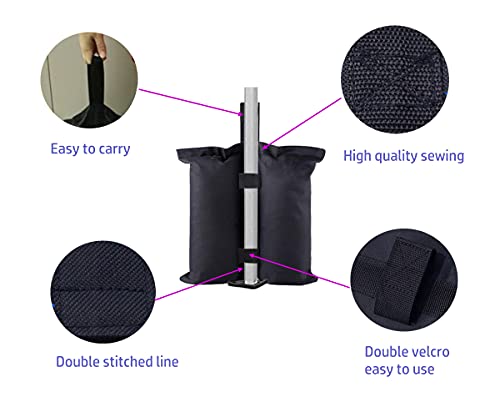 BEISUOSI Balance-Gewicht-Sandsäcke für Terrassenschirm, Pop-Up-Zelt, Baldachin und andere Möbel im Freien 6 Stück (schwarz, 40,6 x 43,2 cm) pro Paket (nur Taschen, Sand nicht enthalten) - Image 3