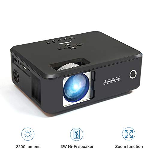 Beweglicher Projektor, LED-Mikroprojektor 1080P Full HD-Heimkino-System 2200 Lumen Unterstützen HDMI USB VGA-Handel Für Business-Präsentation